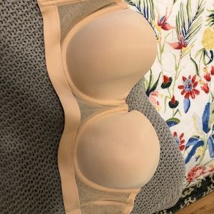 Tan strapless bra